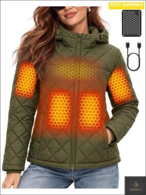 Graphene Heated Hooded Quilted Jacket 12V Battery
